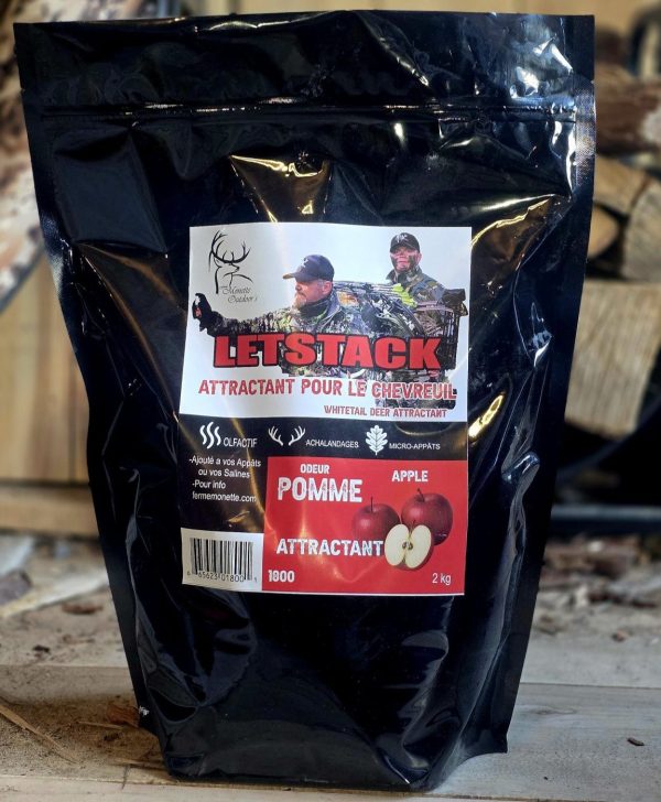 Letstack : arômes concentrés de Pomme garde l'achalandage des appâts chevreuil orignal