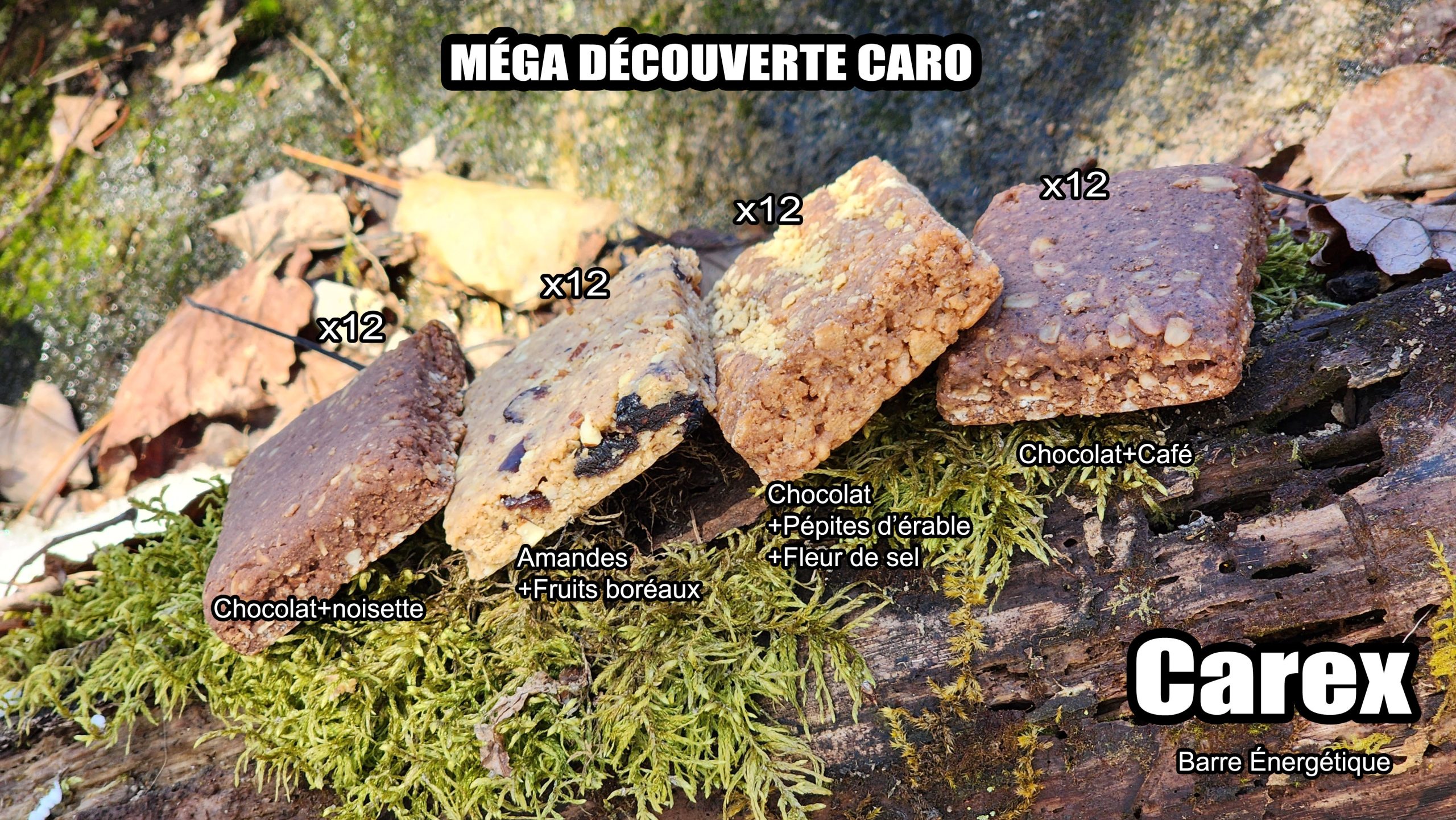 #1000 Ensemble Méga Découverte CARO 48x Carex Barre Énergétique avec Promo